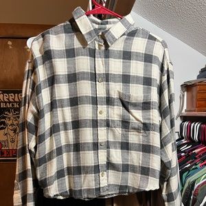 american eagle cropped flannel